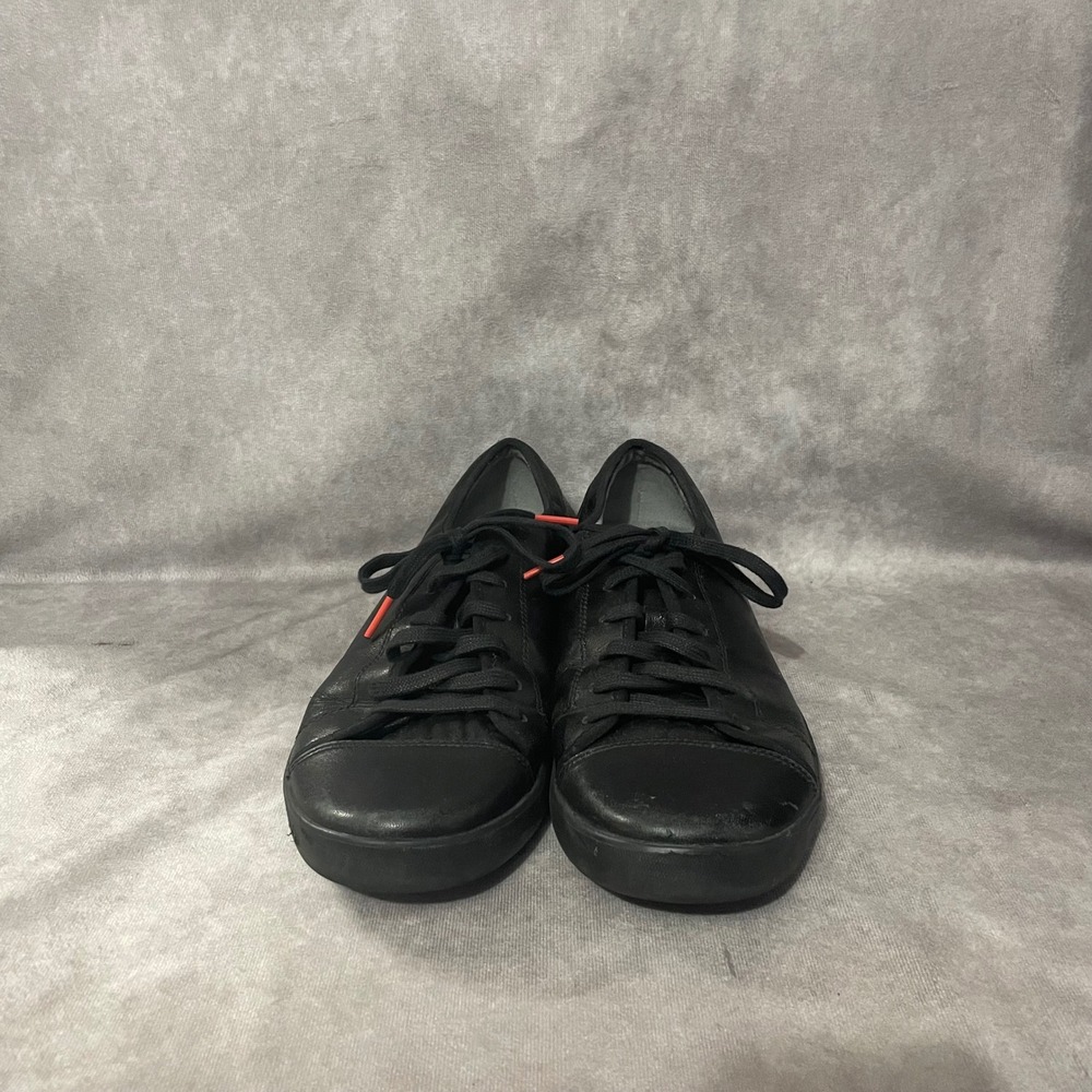 Clarks Un Rio Lace Womens 11M Black Leather Shoes Unstructured Comfort Walking - Picture 2 of 8